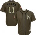 Men's A. J. Pollock Green Jersey - #11 Baseball Los Angeles Dodgers Salute to Service