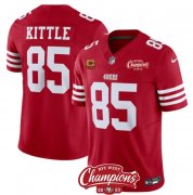 Cheap Men's San Francisco 49ers #85 George Kittle Red 2023 F.U.S.E. With 4-star C Ptach And NFC West Champions Patch Football Stitched Jersey