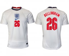 Wholesale Cheap Men 2020-2021 European Cup England home aaa version white 26 Nike Soccer Jersey
