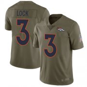 Wholesale Cheap Nike Broncos #3 Drew Lock Olive Men's Stitched NFL Limited 2017 Salute To Service Jersey
