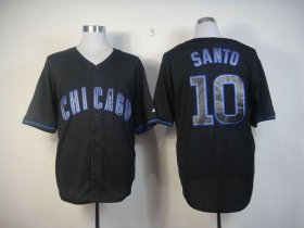 Wholesale Cheap Cubs #10 Ron Santo Black Fashion Stitched MLB Jersey