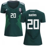 Wholesale Cheap Women's Mexico #20 Duenas Home Soccer Country Jersey