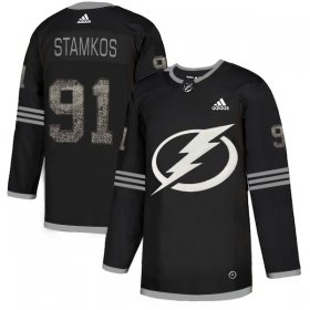 Wholesale Cheap Adidas Lightning #91 Steven Stamkos Black Authentic Classic Stitched NHL Jersey