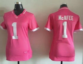 Wholesale Cheap Nike Colts #1 Pat McAfee Pink Women\'s Stitched NFL Elite Bubble Gum Jersey