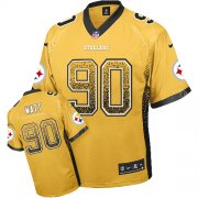 Wholesale Cheap Nike Steelers #90 T. J. Watt Gold Men's Stitched NFL Elite Drift Fashion Jersey