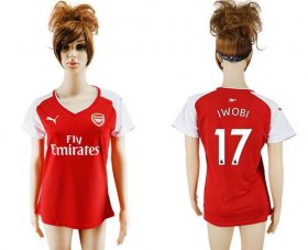Wholesale Cheap Women\'s Arsenal #17 Iwobi Home Soccer Club Jersey
