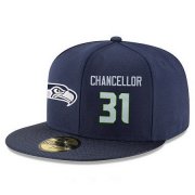 Wholesale Cheap Seattle Seahawks #31 Kam Chancellor Snapback Cap NFL Player Navy Blue with Gray Number Stitched Hat