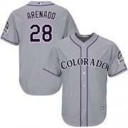 Wholesale Cheap Rockies #28 Nolan Arenado Grey New Cool Base Stitched MLB Jersey
