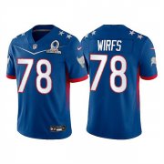Wholesale Cheap Men's Tampa Bay Buccaneers #78 Tristan Wirfs 2022 Royal NFC Pro Bowl Stitched Jersey