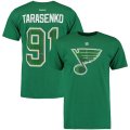 Wholesale Cheap St. Louis Blues #91 Vladimir Tarasenko Reebok St. Paddy's Day Name & Number T-Shirt Green