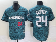 Wholesale Cheap Men's Seattle Mariners #24 Ken Griffey Number Teal 2023 All Star Cool Base Stitched Jersey1