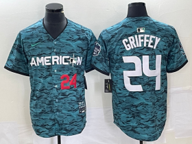 Wholesale Cheap Men\'s Seattle Mariners #24 Ken Griffey Number Teal 2023 All Star Cool Base Stitched Jersey1