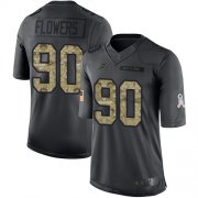 Wholesale Cheap Nike Lions #90 Trey Flowers Black Men's Stitched NFL Limited 2016 Salute To Service Jersey