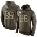 Wholesale Cheap NFL Men's Nike Pittsburgh Steelers #86 Hines Ward Stitched Green Olive Salute To Service KO Performance Hoodie