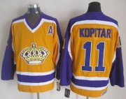 Wholesale Cheap Kings #11 Anze Kopitar Yellow CCM Throwback Stitched NHL Jersey