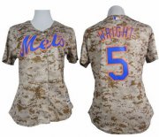 Wholesale Cheap Mets #5 David Wright Camo Women's Fashion Stitched MLB Jersey