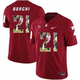 Wholesale Cheap Washington State Cougars 21 Max Borghi Red Fashion College Football Jersey
