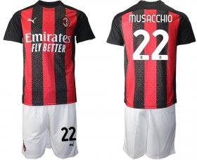 Wholesale Cheap Men 2020-2021 club AC milan home 22 red Soccer Jerseys