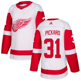 Wholesale Cheap Adidas Red Wings #31 Calvin Pickard White Road Authentic Stitched NHL Jersey