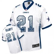 Wholesale Cheap Nike Cowboys #21 Ezekiel Elliott White Youth Stitched NFL Elite Drift Fashion Jersey