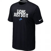 Wholesale Cheap Nike Detroit Lions Just Do It Black T-Shirt