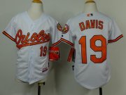 Wholesale Cheap Orioles #19 Chris Davis White Cool Base Stitched Youth MLB Jersey