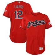 Wholesale Cheap Cleveland Indians #12 Francisco Lindor Majestic Alternate 2019 All-Star Game Patch Flex Base Player Jersey Scarlet