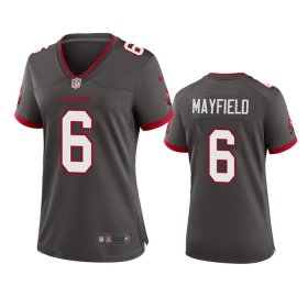 Wholesale Cheap Women\'s Tampa Bay Buccanee #6 Baker Mayfield Gray Stitched Game Jersey(Run Small)