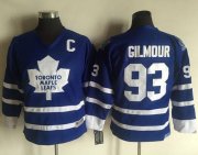 Wholesale Cheap Maple Leafs #93 Doug Gilmour Blue CCM Throwback Stitched Youth NHL Jersey