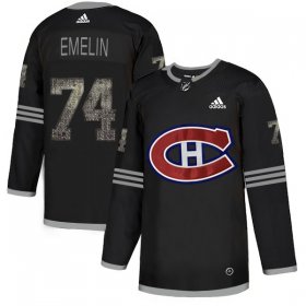 Wholesale Cheap Adidas Canadiens #74 Alexei Emelin Black Authentic Classic Stitched NHL Jersey