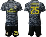 Wholesale Cheap Real Madrid #25 Courtois Black Goalkeeper Soccer Club Jersey