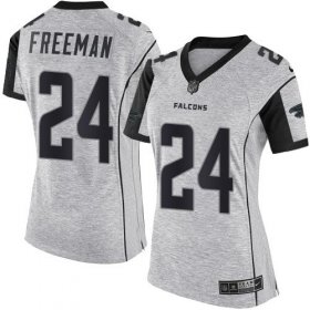 Wholesale Cheap Nike Falcons #24 Devonta Freeman Gray Women\'s Stitched NFL Limited Gridiron Gray II Jersey
