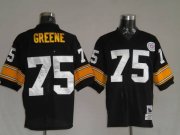 Wholesale Cheap Mitchell & Ness Steelers #75 Joe Greene Black Stitched Throwback NFL Jersey