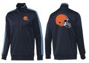 Wholesale Cheap NFL Cleveland Browns Team Logo Jacket Dark Blue