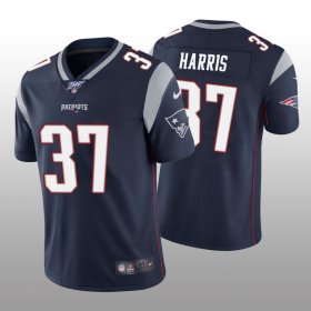 Wholesale Cheap Men\'s New England Patriots #37 Damien Harris Navy Vapor Limited 100th Season Jersey