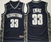 Wholesale Cheap Men's Georgetown Hoyas #33 Patrick Ewing Navy Stitched Jersey
