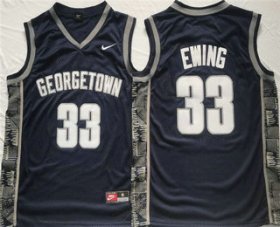 Wholesale Cheap Men\'s Georgetown Hoyas #33 Patrick Ewing Navy Stitched Jersey