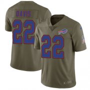 Wholesale Cheap Nike Bills #22 Vontae Davis Olive Youth Stitched NFL Limited 2017 Salute to Service Jersey