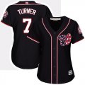 Wholesale Cheap Nationals #7 Trea Turner Navy Blue Alternate Women's Stitched MLB Jersey