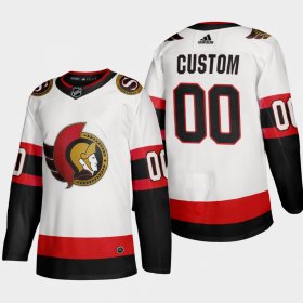 Wholesale Cheap Ottawa Senators Custom Men\'s Adidas 2020-21 Authentic Player Away Stitched NHL Jersey White