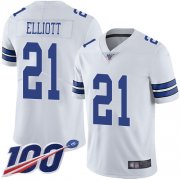 Wholesale Cheap Nike Cowboys #21 Ezekiel Elliott White Youth Stitched NFL 100th Season Vapor Limited Jersey