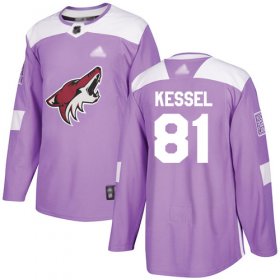 Wholesale Cheap Adidas Coyotes #81 Phil Kessel Purple Authentic Fights Cancer Stitched NHL Jersey