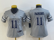 Wholesale Cheap Women's Dallas Cowboys #11 Micah Parsons Grey 2020 Inverted Legend Stitched NFL Nike Limited Jersey