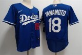 Cheap Mens Los Angeles Dodgers #18 Yoshinobu Yamamoto Nike Royal Alternate FlexBase Player Jersey