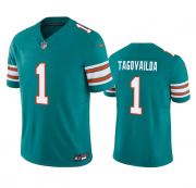 Wholesale Cheap Men's Miami Dolphins #1 Tua Tagovailoa Aqua 2023 F.U.S.E Vapor Limited Stitched Football Jersey