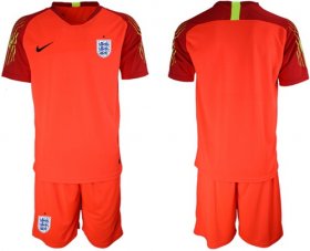 Wholesale Cheap England Blank Red Goalkeeper Soccer Country Jersey