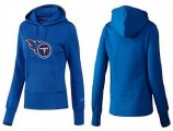 Wholesale Cheap Women's Tennessee Titans Logo Pullover Hoodie Blue