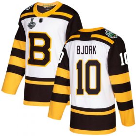 Wholesale Cheap Adidas Bruins #10 Anders Bjork White Authentic 2019 Winter Classic Stanley Cup Final Bound Stitched NHL Jersey