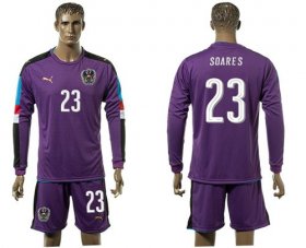 Wholesale Cheap Austria #23 Soares Purple Goalkeeper Long Sleeves Soccer Country Jersey