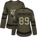 Wholesale Cheap Adidas Rangers #89 Pavel Buchnevich Green Salute to Service Women's Stitched NHL Jersey